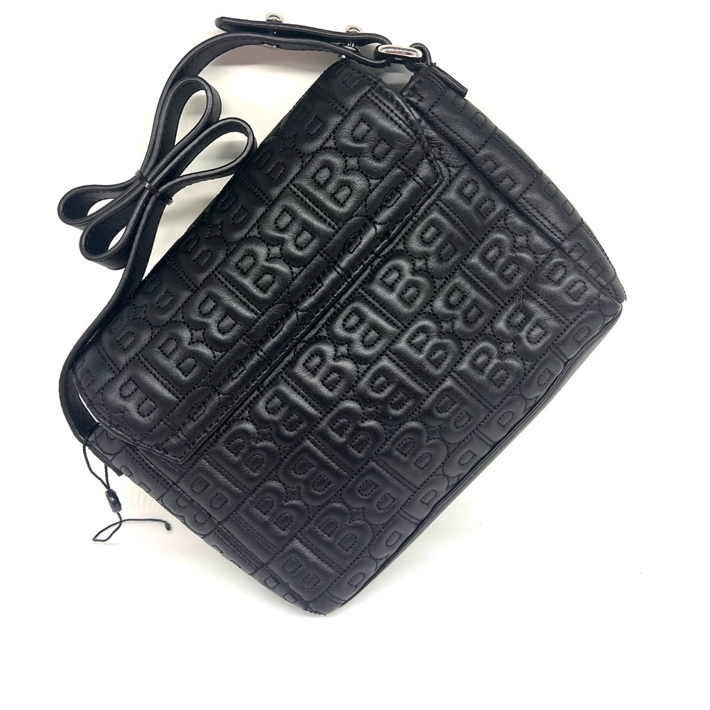 Brooks Brothers Black Embossed Crossbody Bag